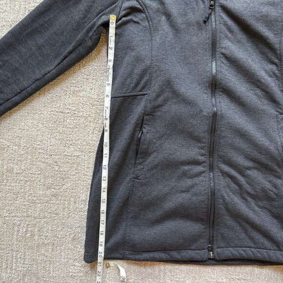 Athleta Full-Length Fleece-Lined Hooded Jacket in Charcoal Size Medium - Picture 4 of 4